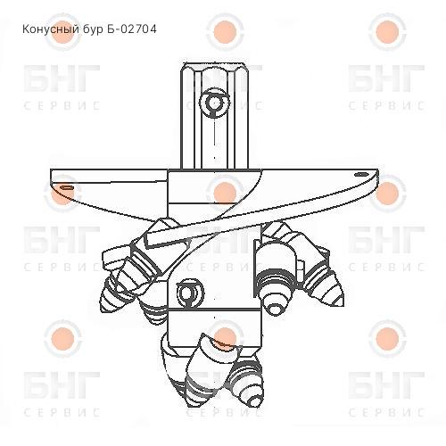 Конусный бур БК-02201 чертеж