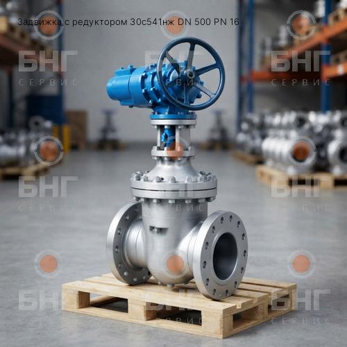 Задвижка с редуктором 30лс576нж DN 400 PN 63 чертеж
